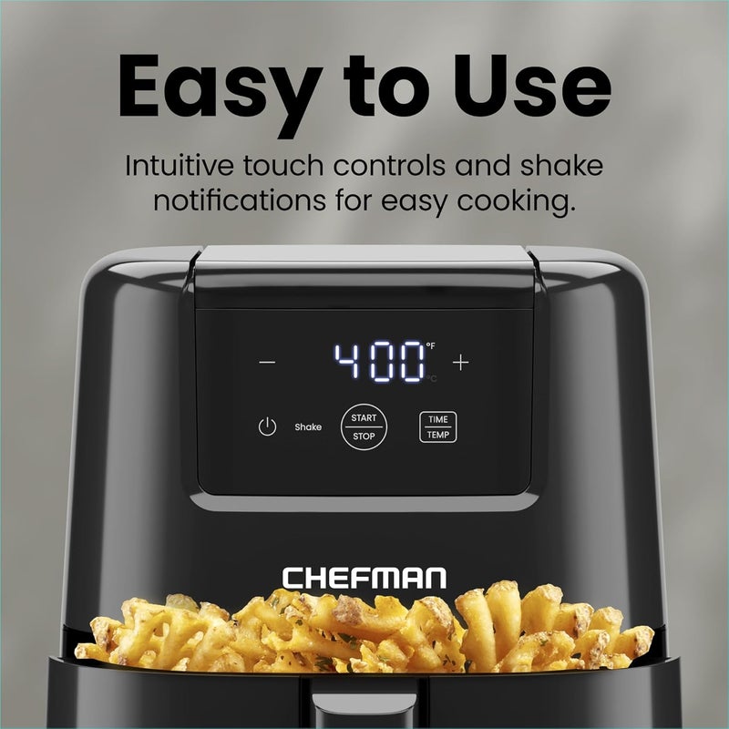 Chefman 2 Qt Mini Air Fryer – Digital Space-Saving Compact Air Fryer with Nonstick and Dishwasher Safe Basket, Quick & Easy Meals in Minutes, Features Digital Timer and Shake Reminder – Black - Image 5